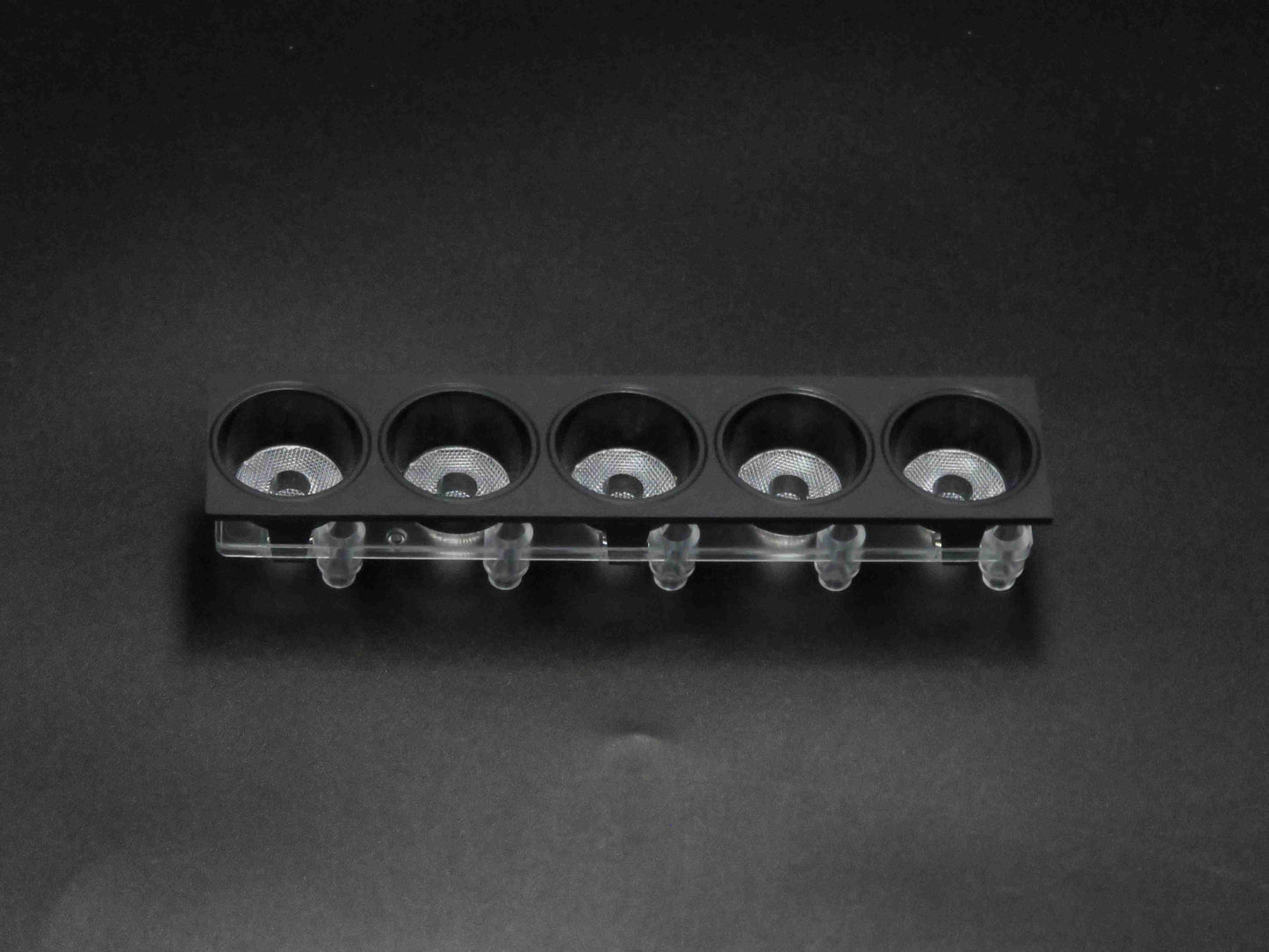led linear optical 5 in 1 lighting lens with Anti-glare cover round plastic light reflector