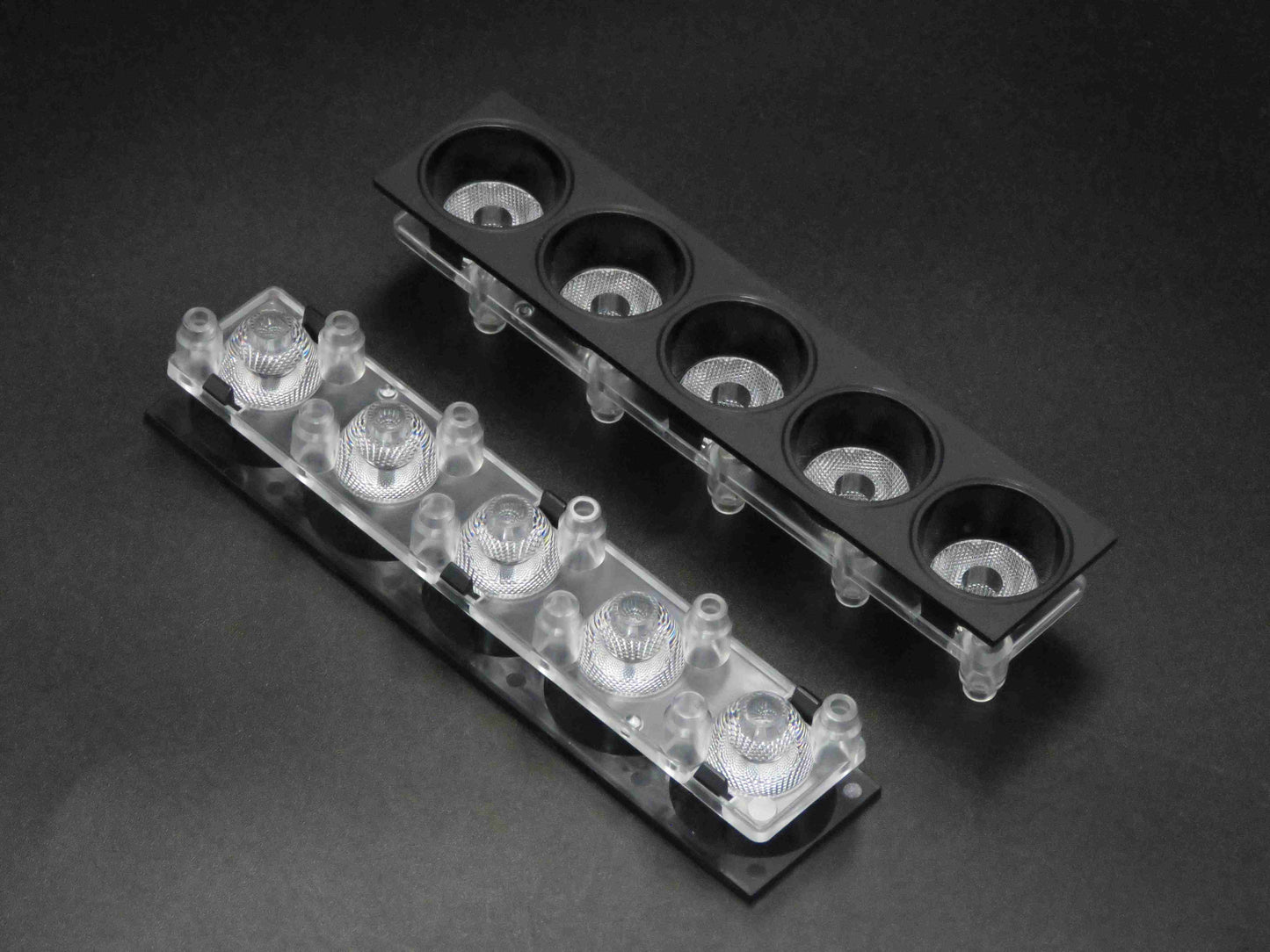led linear optical 5 in 1 lighting lens with Anti-glare cover round plastic light reflector